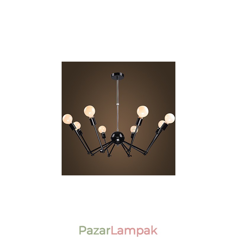 American Loft Black Lights Iron Spider csillár 12 fejjel