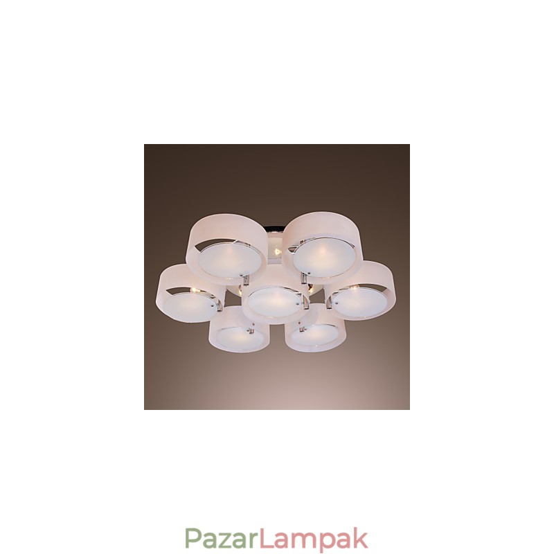 Modern, modern króm fém csillár süllyesztett rögzítés