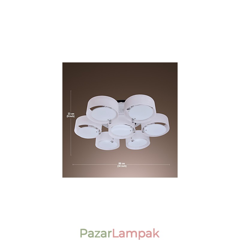 Modern, modern króm fém csillár süllyesztett rögzítés