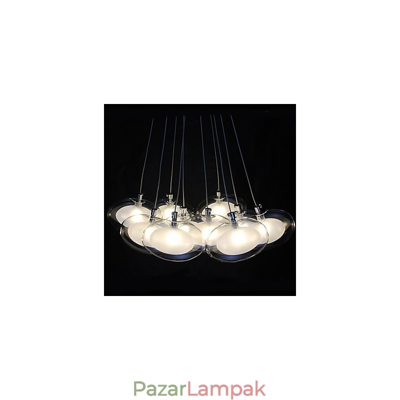 Modern, modern krómozott fém függőlámpa