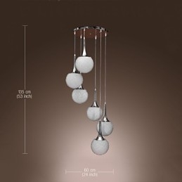Modern, kortárs földgömb, galvanizált fém süllyesztett tartó