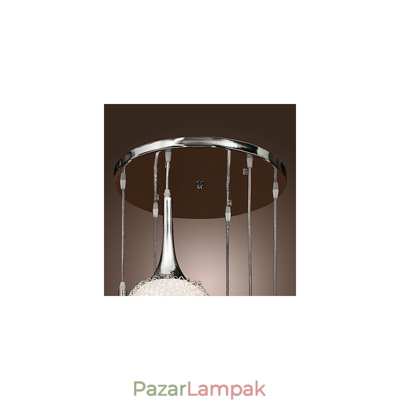 Modern, kortárs földgömb, galvanizált fém süllyesztett tartó