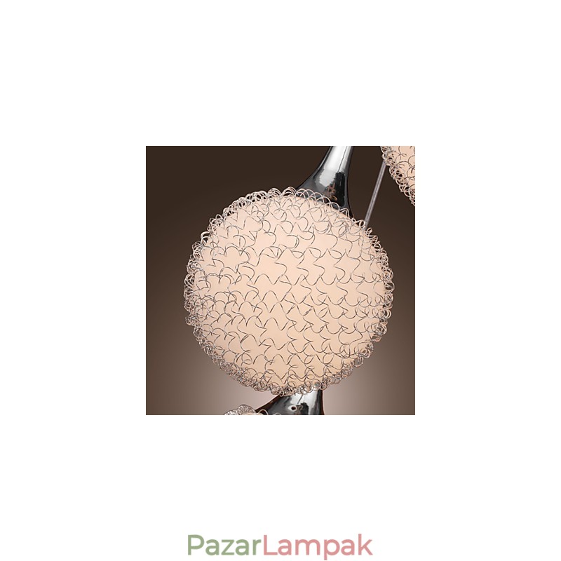Modern, kortárs földgömb, galvanizált fém süllyesztett tartó