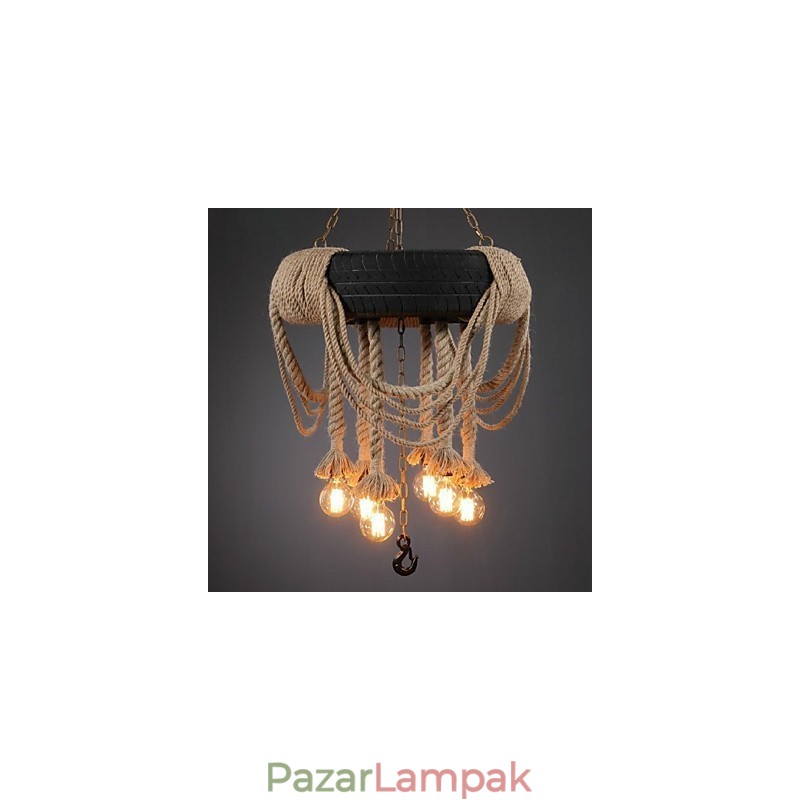 Vintage festmény műanyag függőlámpa