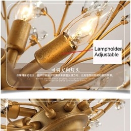 Vintage Crystal süllyeszthető 7 Lights fém festés fekete VAGY arany