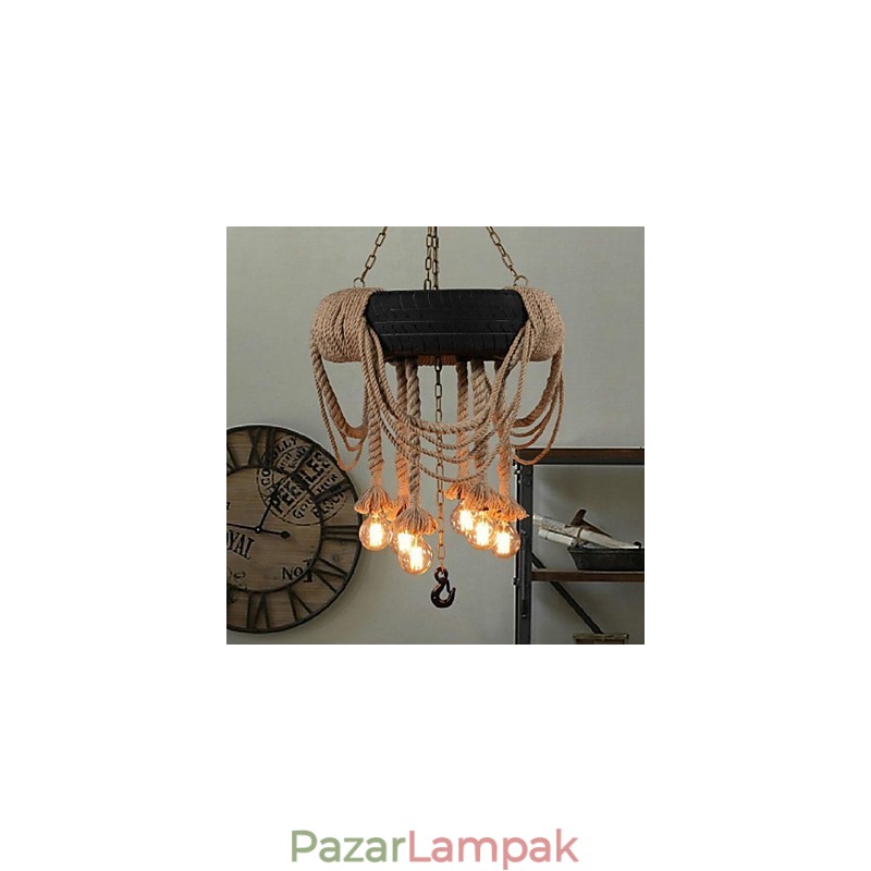 Vintage festmény műanyag függőlámpa
