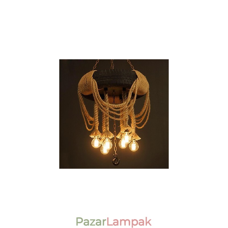 Vintage festmény műanyag függőlámpa