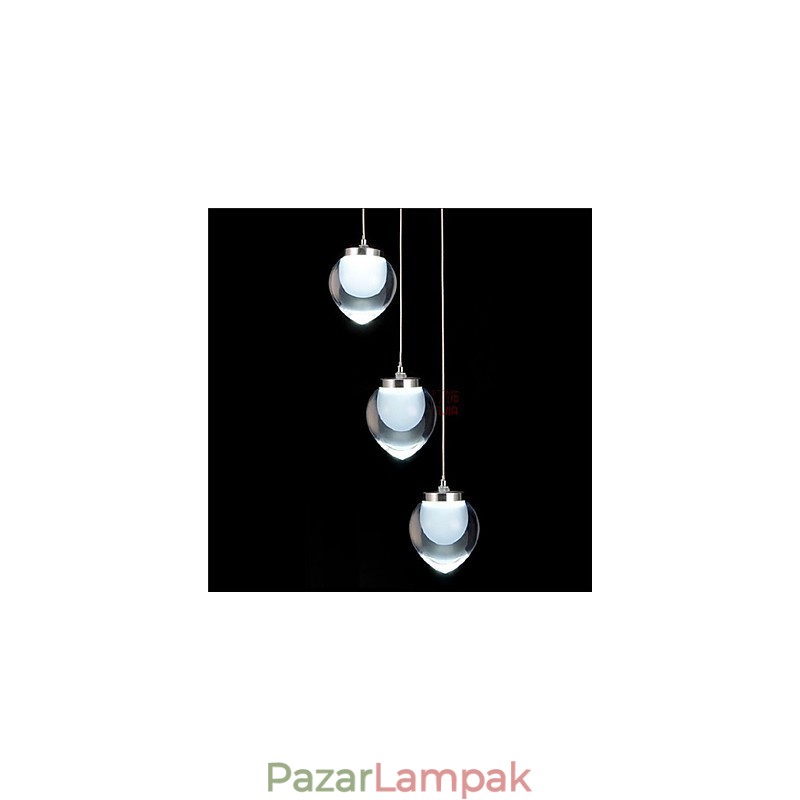 Modern, modern krómozott fém függőlámpa