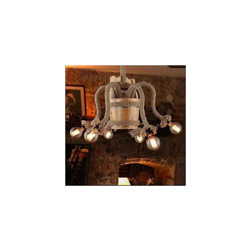 Fa hordós csillár kreatív lámpa