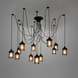 Vintage Edison többszörös állítható barkács mennyezeti lámpa Fényfüggő világítás csillár Modern elegáns ipari étkező