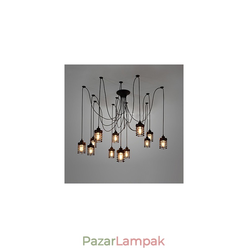 Vintage Edison többszörös állítható barkács mennyezeti lámpa Fényfüggő világítás csillár Modern elegáns ipari étkező