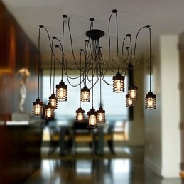 Vintage Edison többszörös állítható barkács mennyezeti lámpa Fényfüggő világítás csillár Modern elegáns ipari étkező