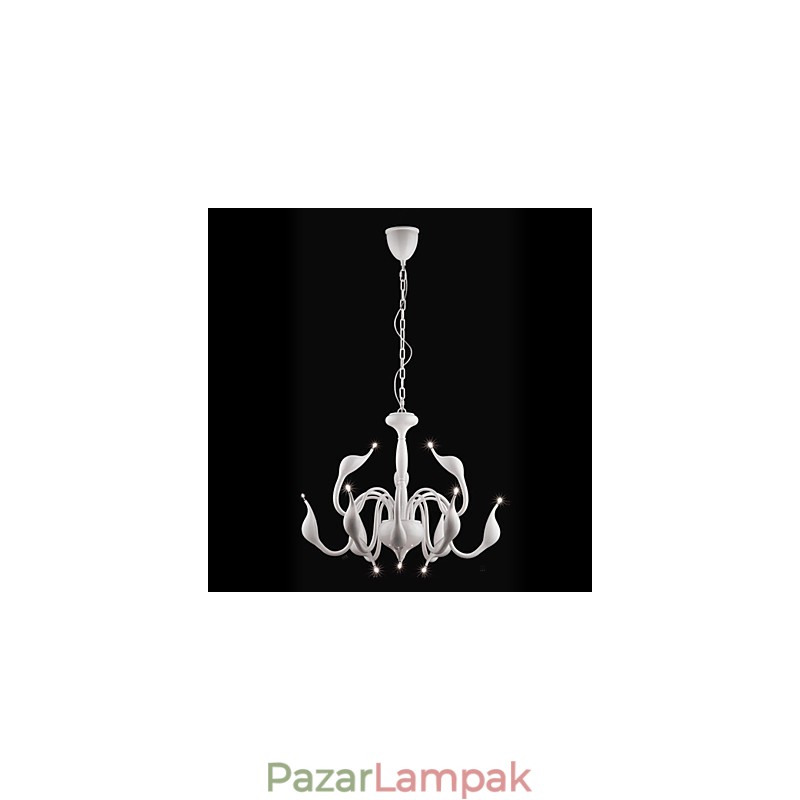 Modern, kortárs gyertya stílusú, galvanizált fém csillár