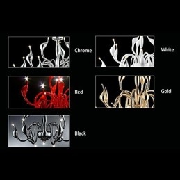 Modern, kortárs gyertya stílusú, galvanizált fém csillár