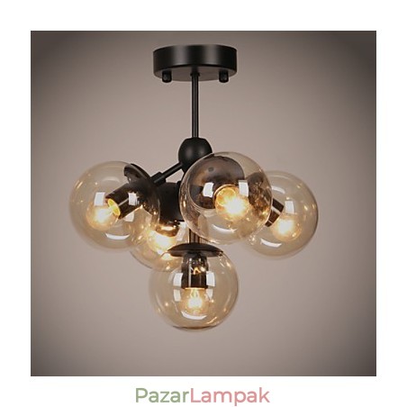 Csillár 5 Lámpák Üveg Golyós Lámpák Retro Szabadtéri Garázs Fém Csillár 5 Lámpák Üveg Golyós Lámpák Retro Szabadtéri Garázs Fém