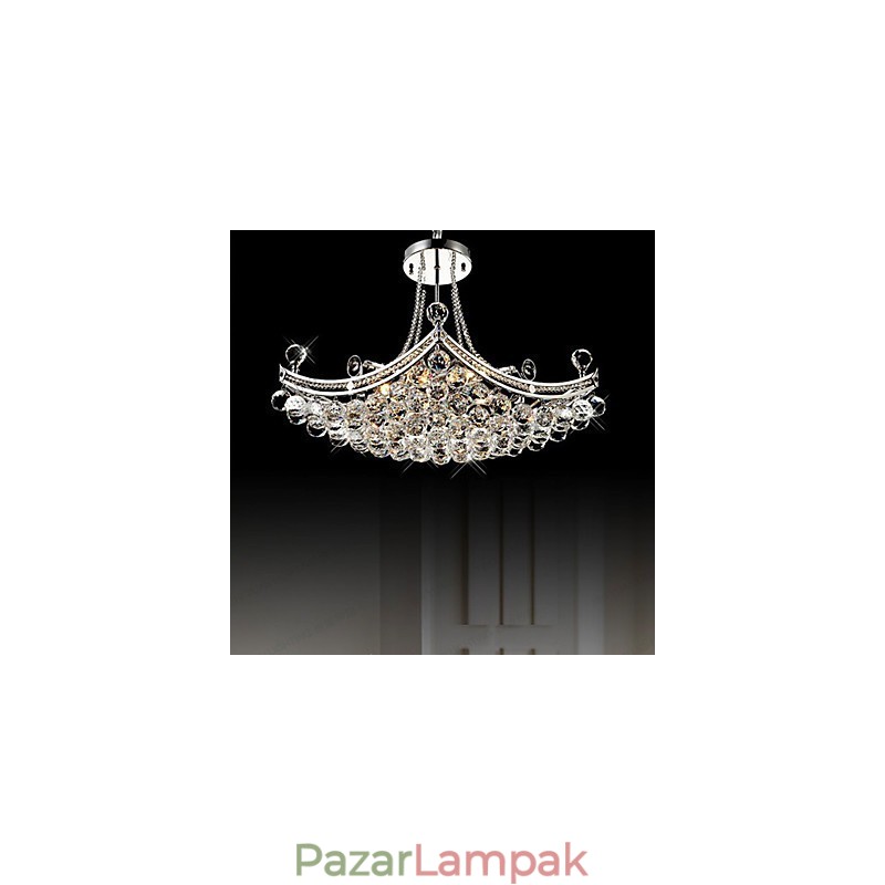 Modern, modern kristályból galvanizált fém függőlámpa