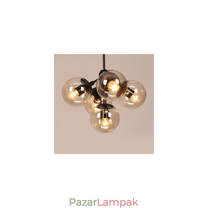 Csillár 5 Lámpák Üveg Golyós Lámpák Retro Szabadtéri Garázs Fém