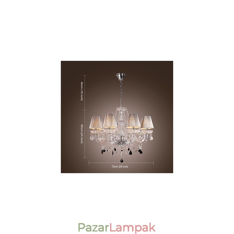 Csillár kristály luxus modern nappali 8 lámpa