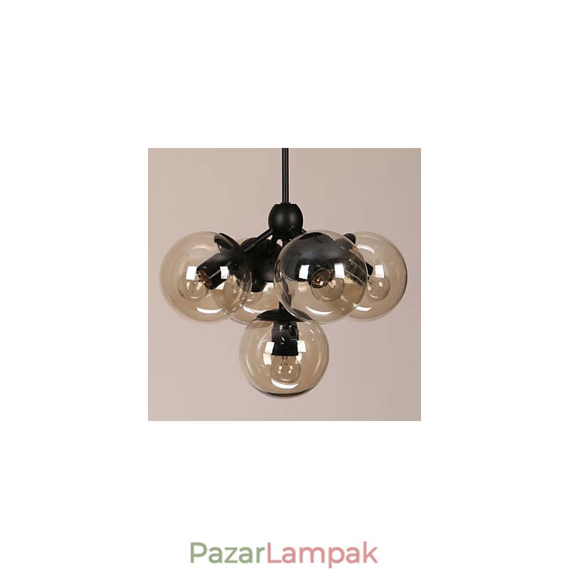Csillár 5 Lámpák Üveg Golyós Lámpák Retro Szabadtéri Garázs Fém