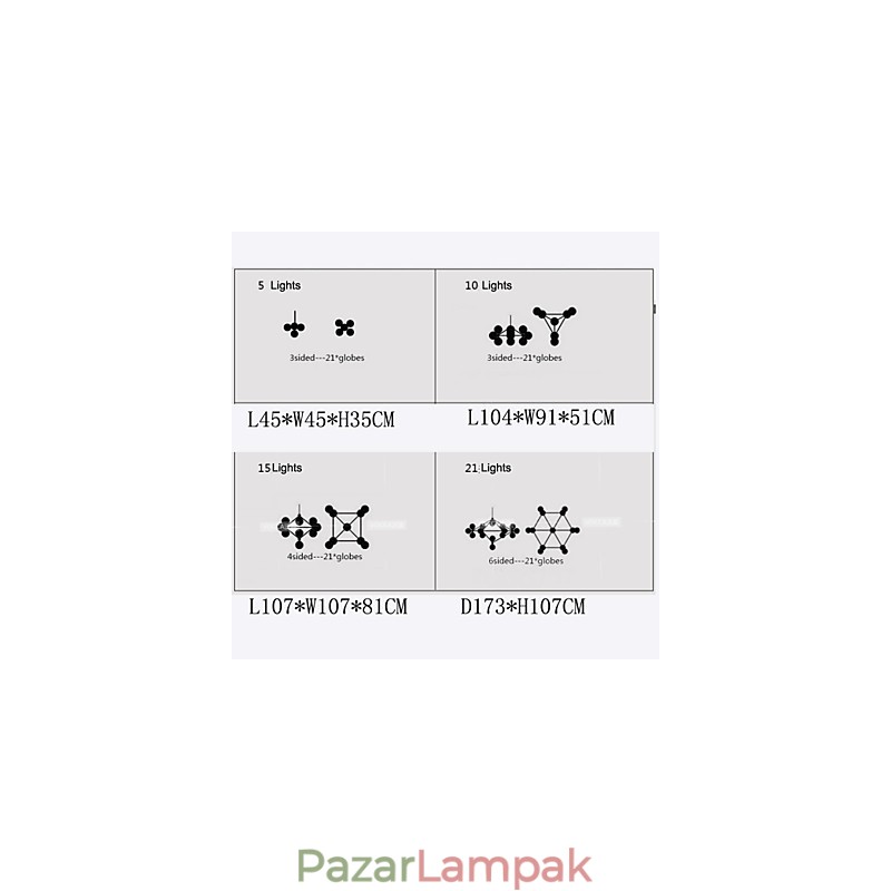Csillár 5 Lámpák Üveg Golyós Lámpák Retro Szabadtéri Garázs Fém