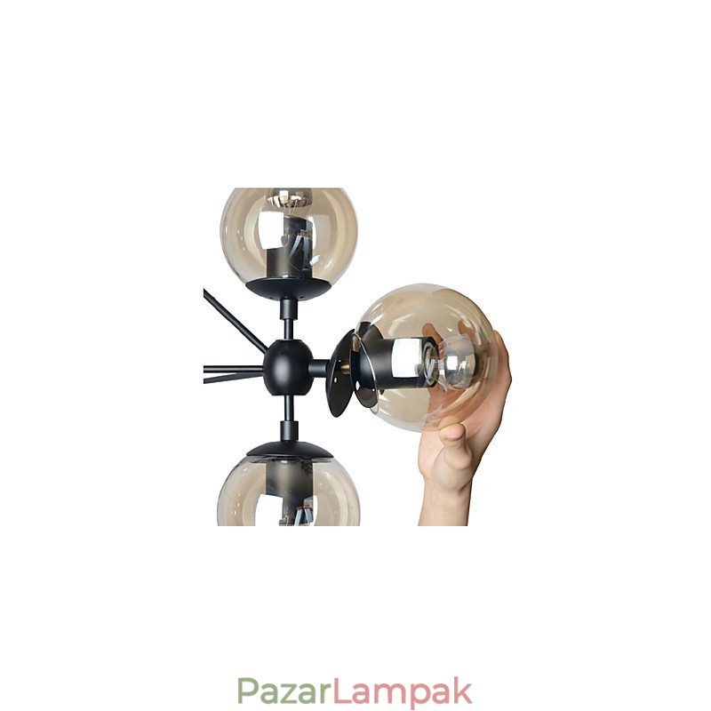 Csillár 5 Lámpák Üveg Golyós Lámpák Retro Szabadtéri Garázs Fém