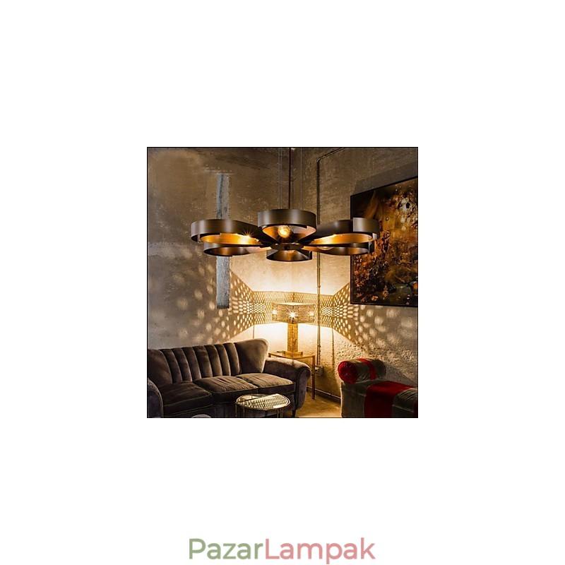 American Country Iron Industrial Wind virág Függeszték lámpa