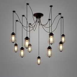Vintage Edison többszörös állítható barkács mennyezeti lámpa Fényfüggő világítás csillár Modern elegáns ipari étkező