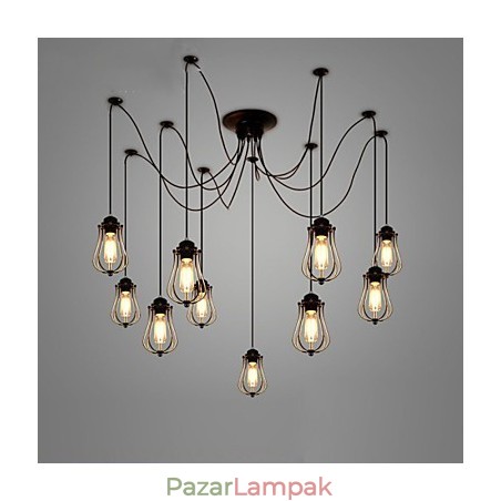 Vintage Edison többszörös állítható barkács mennyezeti lámpa Fényfüggő világítás csillár Modern elegáns ipari étkező Vintage Edison többszörös állítható barkács mennyezeti lámpa Fényfüggő világítás csillár Modern elegáns ipari étkező