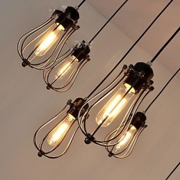 Vintage Edison többszörös állítható barkács mennyezeti lámpa Fényfüggő világítás csillár Modern elegáns ipari étkező