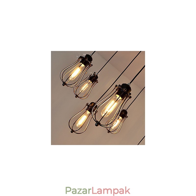 Vintage Edison többszörös állítható barkács mennyezeti lámpa Fényfüggő világítás csillár Modern elegáns ipari étkező