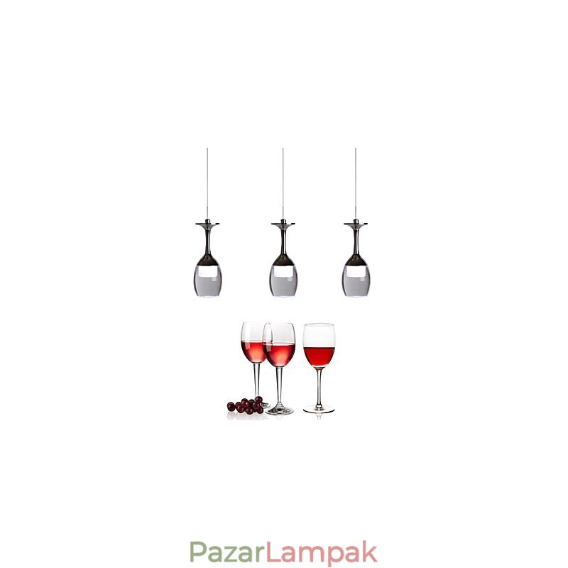 Függesztett lámpák 3 lámpák, hosszú hátlap, modern kortárs