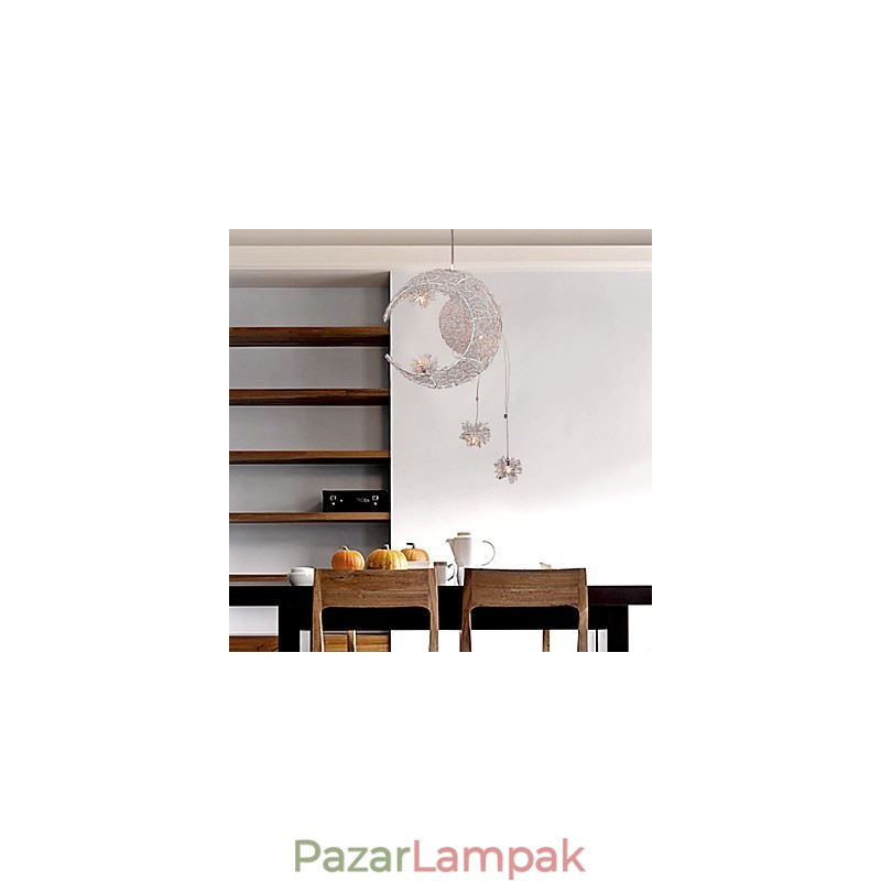 Modern, kortárs földgömb mini stílusú, galvanizált fém függőlámpa