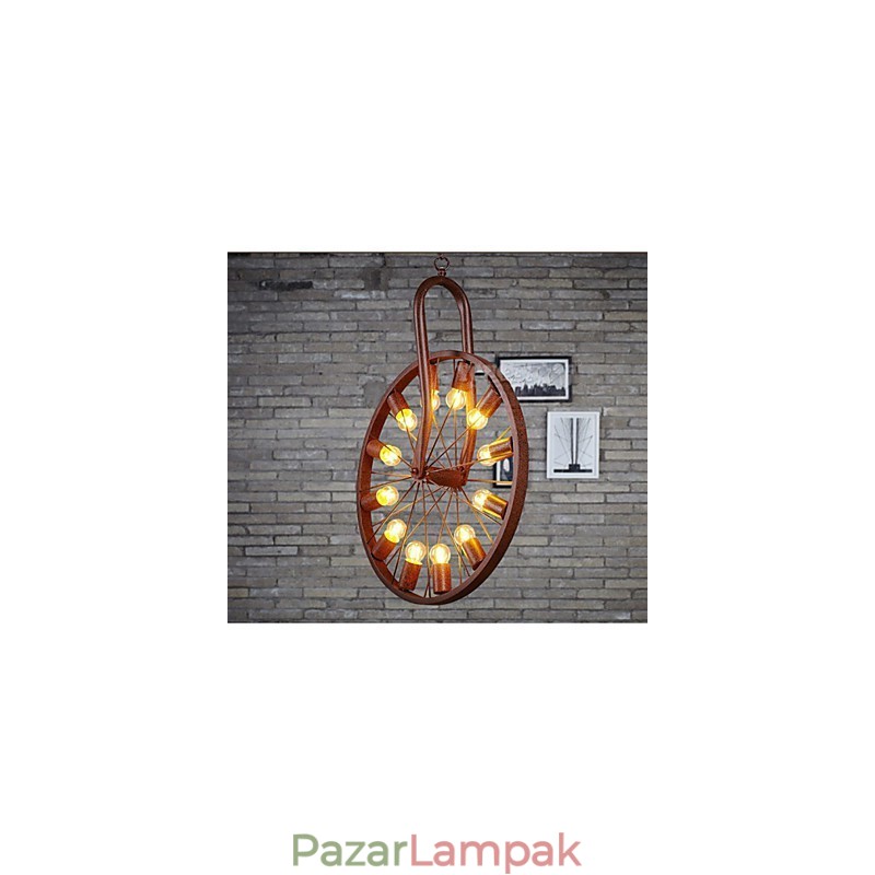 Retro kerekes függeszték a régi ipari függőlámpához A