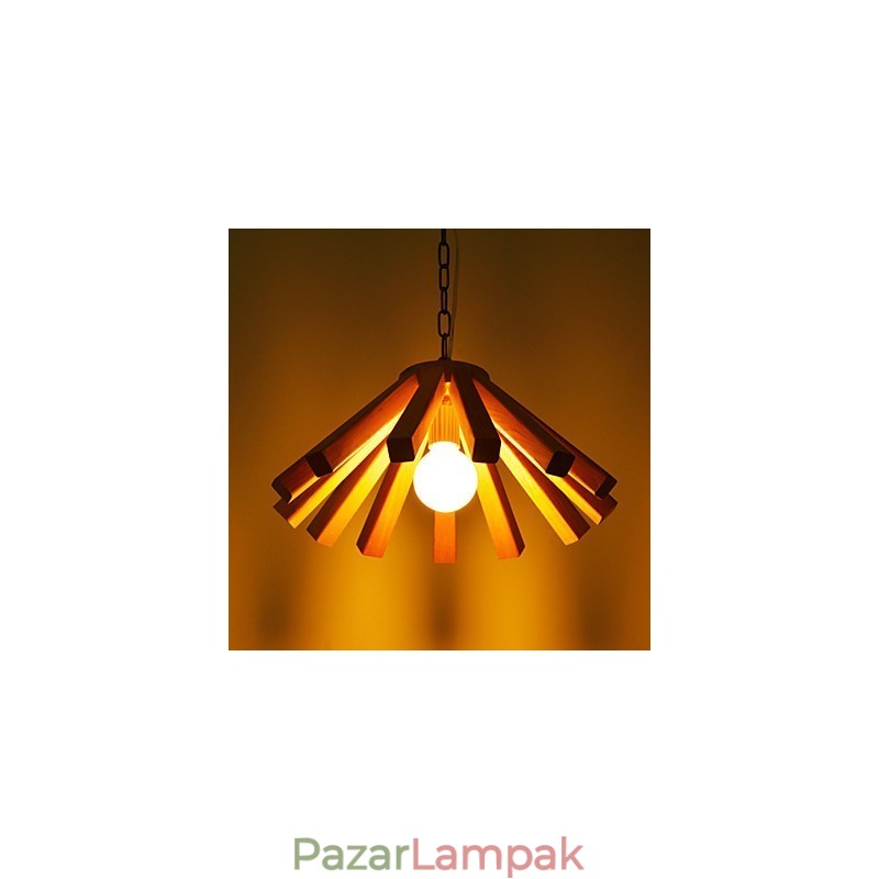 Retro Country fa bambusz függőlámpa