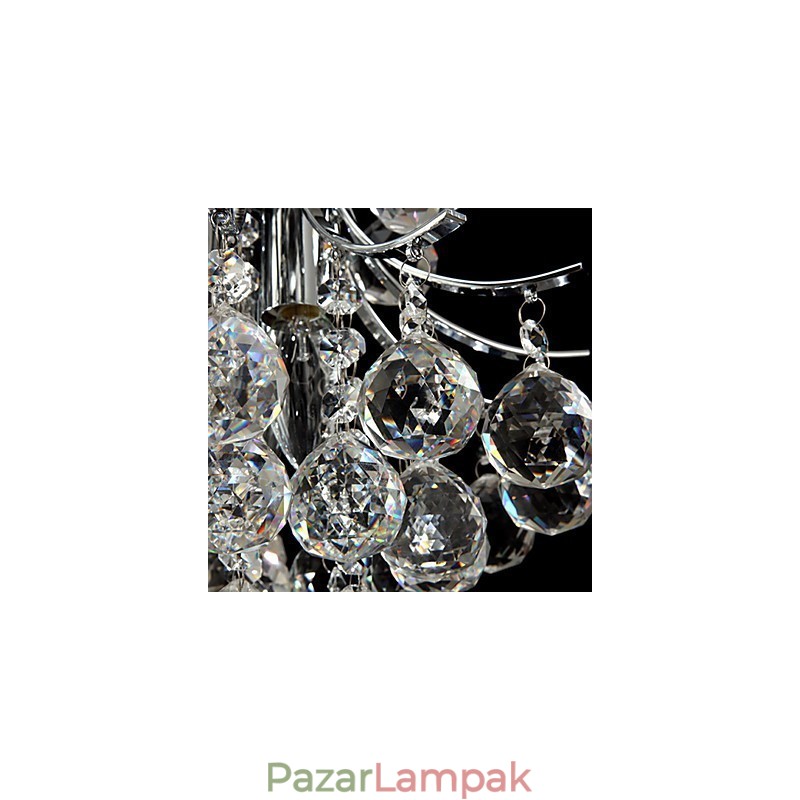 Modern, modern kristály króm csillár függőlámpa