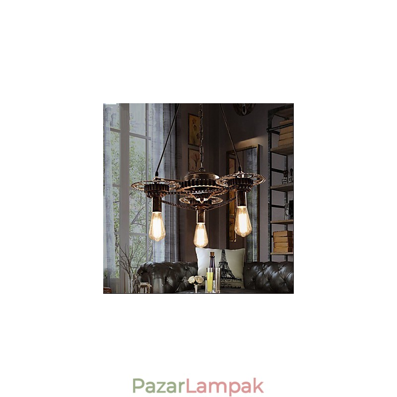 VintageLron csillár ipari szélhajtómű csillár