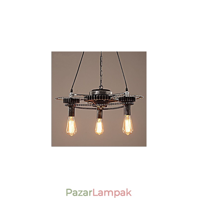 VintageLron csillár ipari szélhajtómű csillár