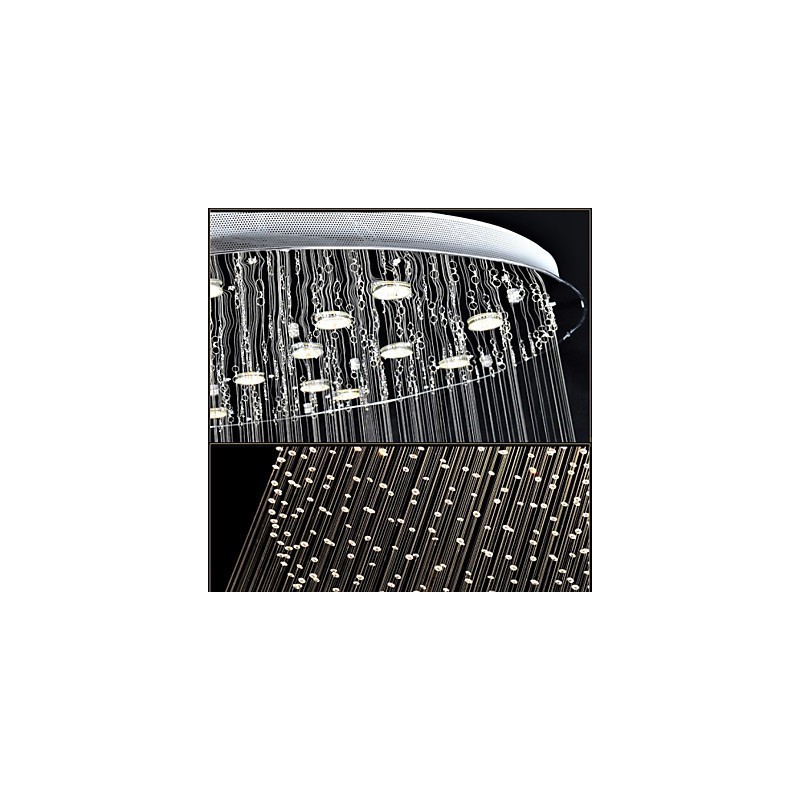 Függeszték Modern kristálycsillár 12 fényű ezüst baldachinos átlátszó kristálygömb mennyezeti lámpatestek