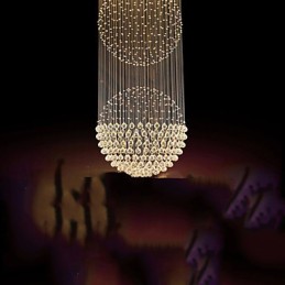 Függeszték Modern kristálycsillár 12 fényű ezüst baldachinos átlátszó kristálygömb mennyezeti lámpatestek