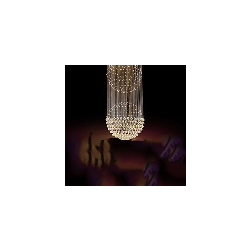 Függeszték Modern kristálycsillár 12 fényű ezüst baldachinos átlátszó kristálygömb mennyezeti lámpatestek