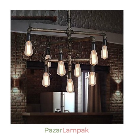 Hagyományos klasszikus vintage retro lámpás country festés fém függőlámpa