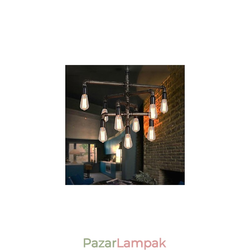 Hagyományos klasszikus vintage retro lámpás country festés fém függőlámpa