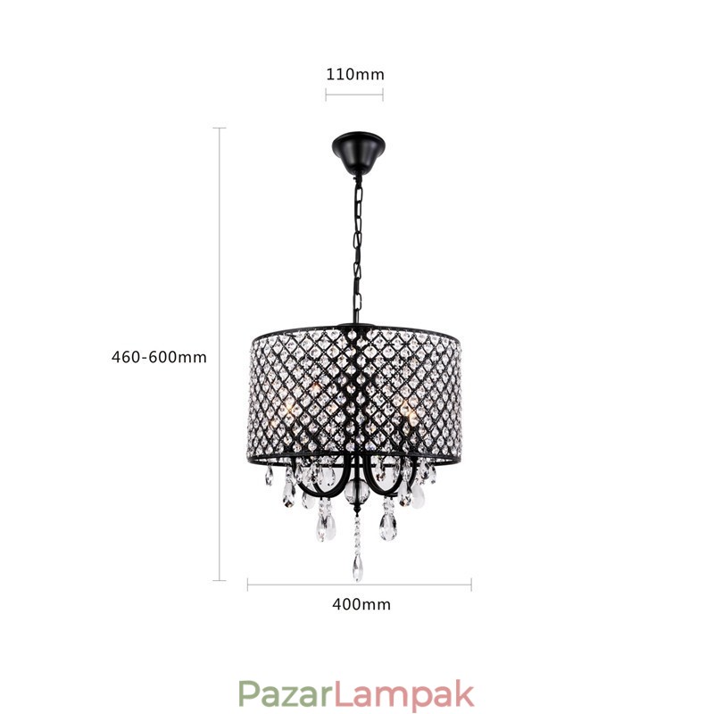 Modern kortárs dobkristály krómcsillár