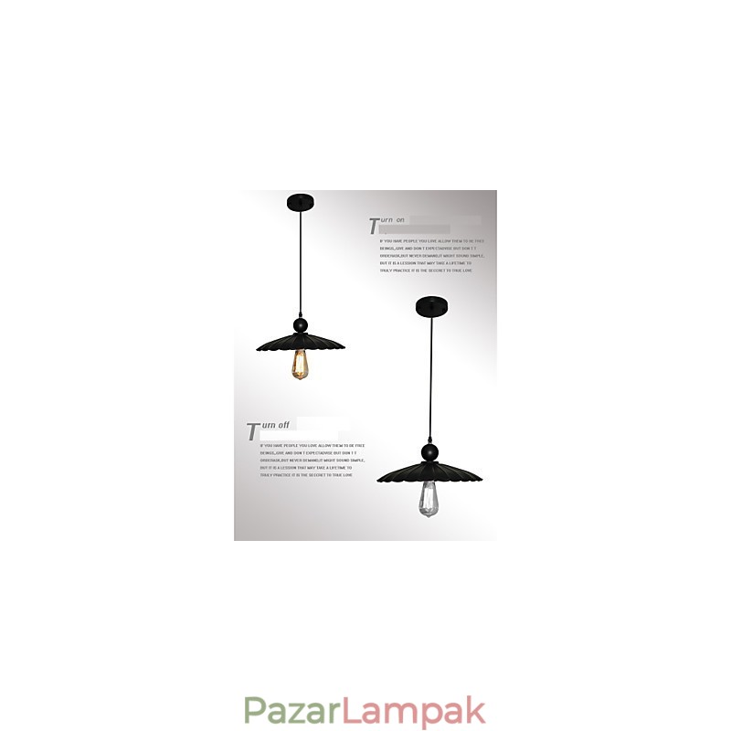 Közepes vintage fekete esernyős fém medál egy lámpával