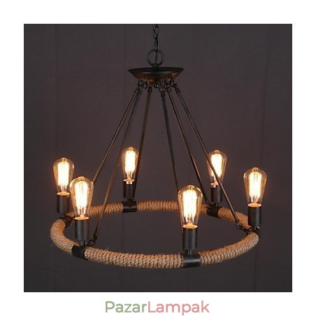 Country Mini stílusú festmény fém függőlámpa