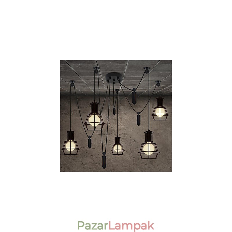 5 fej csillár Rusztikus Lodge Vintage Retro Country Metal