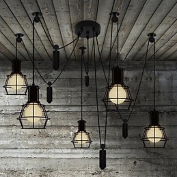 5 fej csillár Rusztikus Lodge Vintage Retro Country Metal