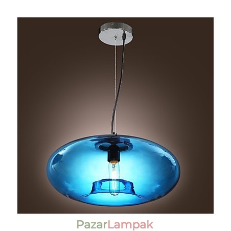 Függeszték Modern design Kék üveg izzóval Függeszték Modern design Kék üveg izzóval