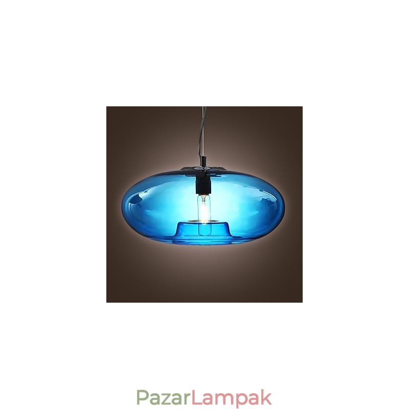 Függeszték Modern design Kék üveg izzóval