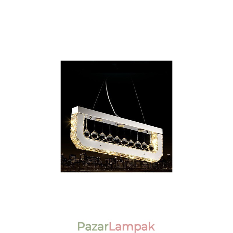 Crystal Csillár Csepplámpa Téglalap alakú Sárga Fény